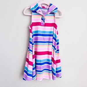Wonder Nation Striped Polo Dress Pink Purple Girls Size 4/5